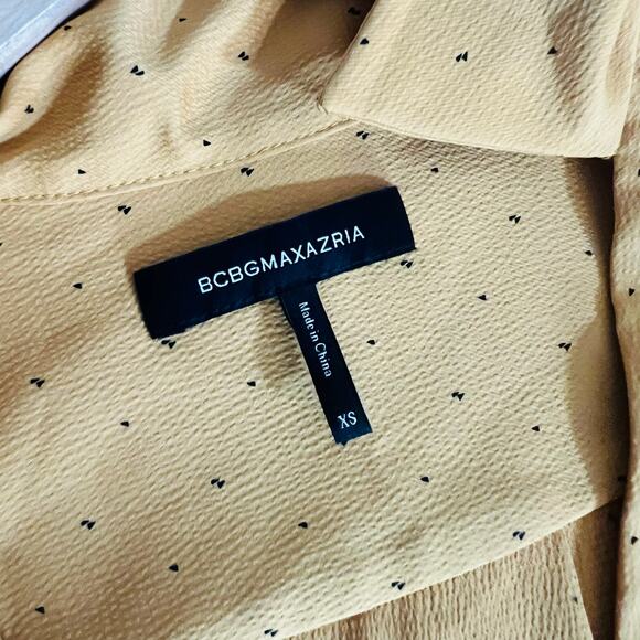 Bcbgmaxazria Mustard Printed Maxi Dress Size XS - Picture 5 of 8